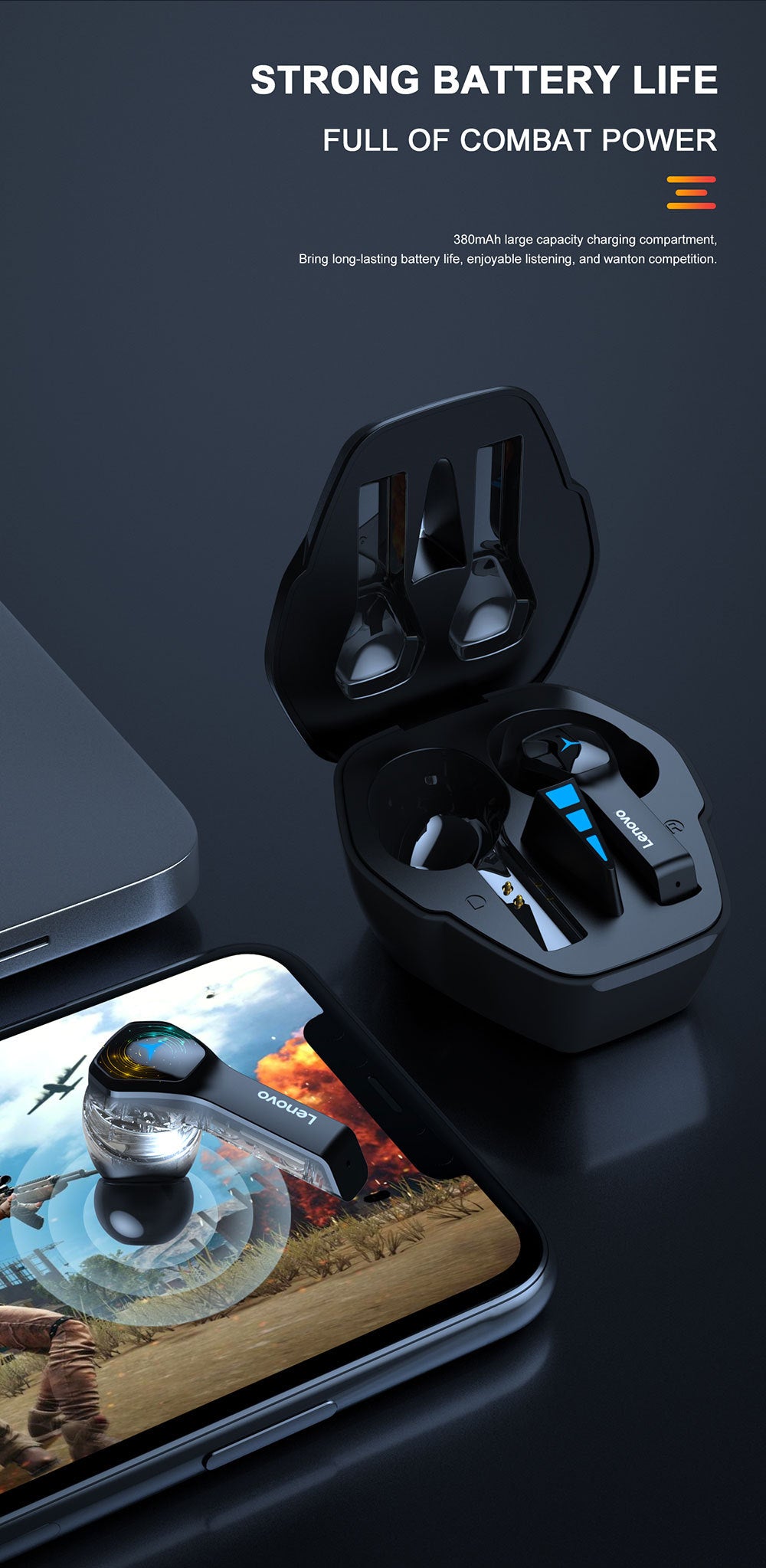 Professional Lenovo Hq08 Tws Gaming Earbuds