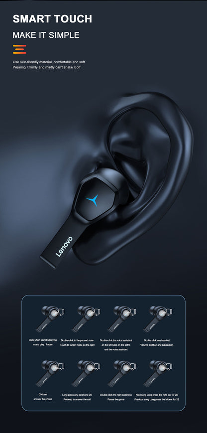 Professional Lenovo Hq08 Tws Gaming Earbuds