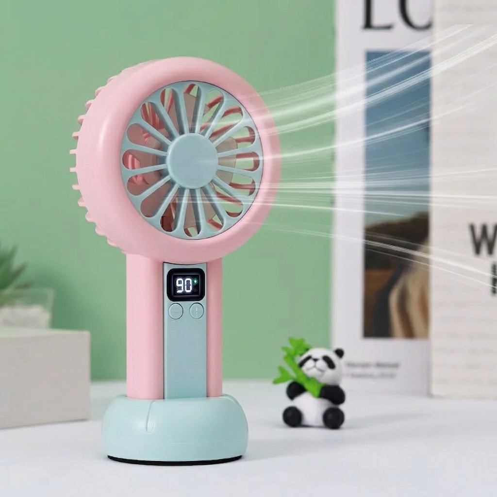 LED Digital Display Rechargeable Mini Fan